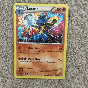 Pokemon Lucario Card - Yellow, Blue, Red